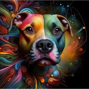 Pitbull card 5 x 7 on linen paper blank card